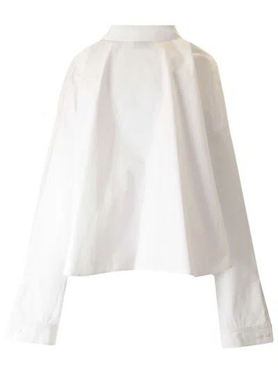 Balenciaga Large Fit Asymmetric Shirt Shirts White In White
