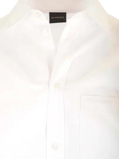 Balenciaga Large Fit Asymmetric Shirt Shirts White In White