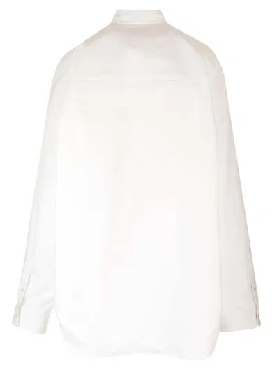 Balenciaga Large Fit Asymmetric Shirt Shirts White In White