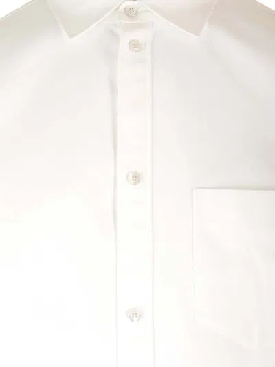 Balenciaga Large Fit Asymmetric Shirt Shirts White In White