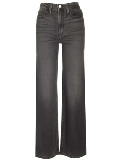 Frame Le Crop Mini Boot Raw Fray Jeans In Black