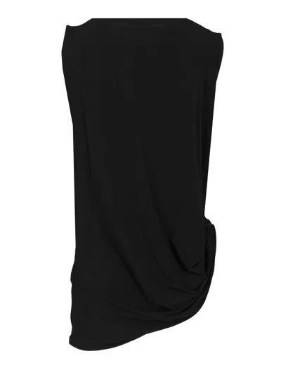 Jacquemus Le Haut Peplo Black Top With Square Neck And Cut-out On The Side In Viscose Blend Woman