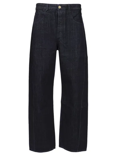 Jacquemus Denim Trousers With Belt Loops In Black