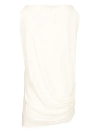 Jacquemus Le Haut Peplo White Top With Square Neck And Cut-out On The Side In Viscose Blend Woman In White