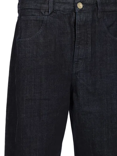 Jacquemus Denim Trousers With Belt Loops In Black