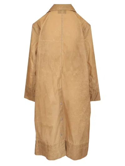 Durazzi Milano Leather Effect Raincoat Coats Beige