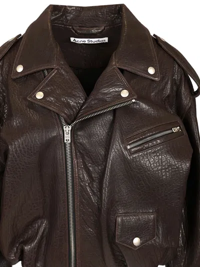 Acne Studios Leather Jacket Jackets Brown