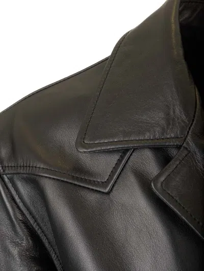 Mm6 Maison Margiela Leather Jacket Jackets Black In Black