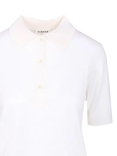 P.a.r.o.s.h White Knitted Polo In White