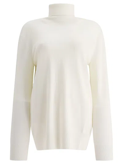 Jil Sander Lighweight Turtleneck Sweater Knitwear White In White
