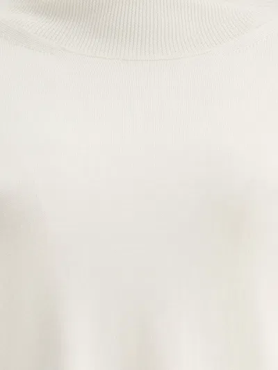 Jil Sander Lighweight Turtleneck Sweater Knitwear White In White