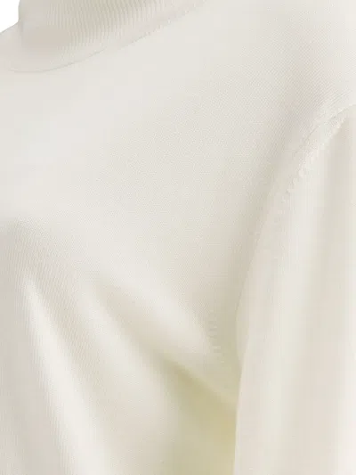 Jil Sander Lighweight Turtleneck Sweater Knitwear White In White
