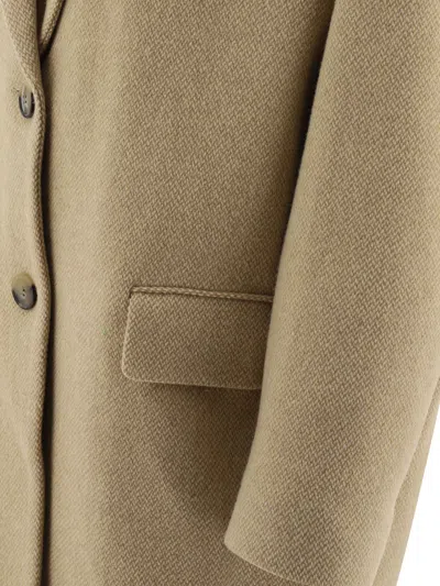 Isabel Marant Étoile Tailored Textured Fabric Coat With Back Vent In Neutral