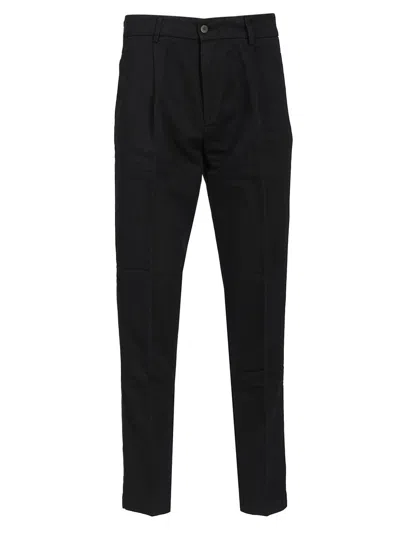 Original Vintage Linen And Cotton Trousers Blue In Black