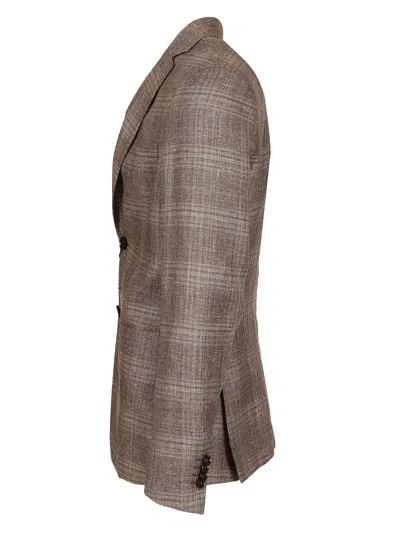 Ermenegildo Zegna Linen And Wool Jacket Jackets Brown