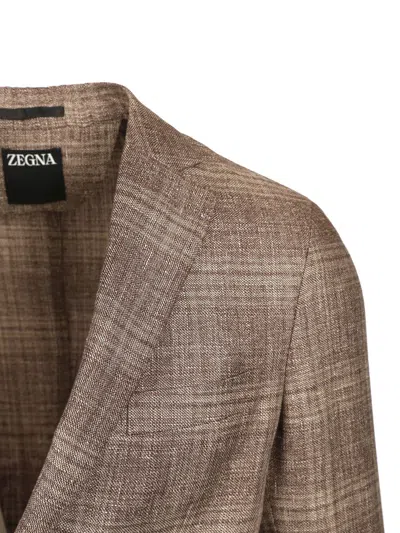 Ermenegildo Zegna Linen And Wool Jacket Jackets Brown