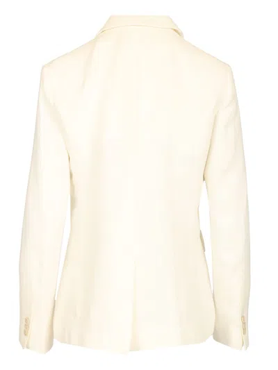 P.a.r.o.s.h Linen Blazer Jackets White In Neutral