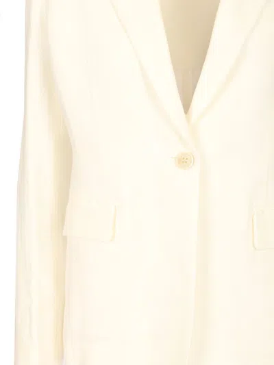 P.a.r.o.s.h Linen Blazer Jackets White In Neutral