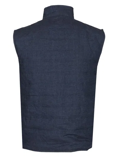 Fay Linen Vest Jackets Blue