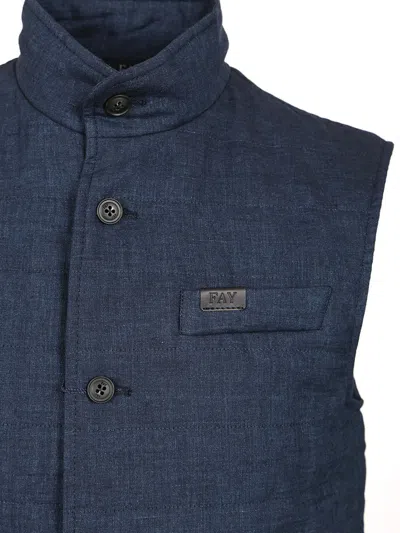 Fay Linen Vest Jackets Blue