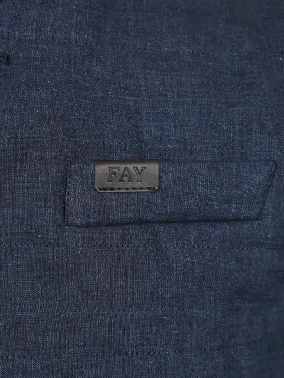 Fay Linen Vest Jackets Blue