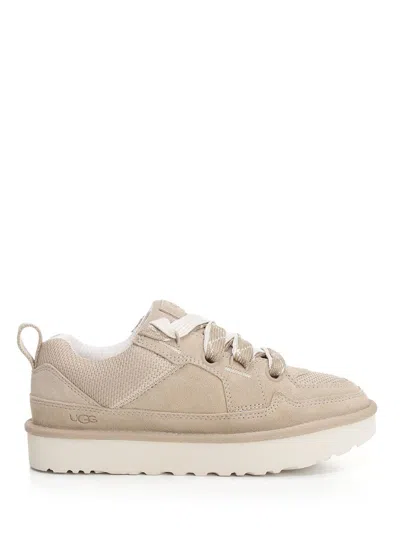 Ugg Lo Lowmel Suede Lace Up Trainers Mustard Seed