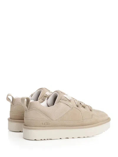 Ugg Lo Lowmel Suede Lace Up Trainers Mustard Seed