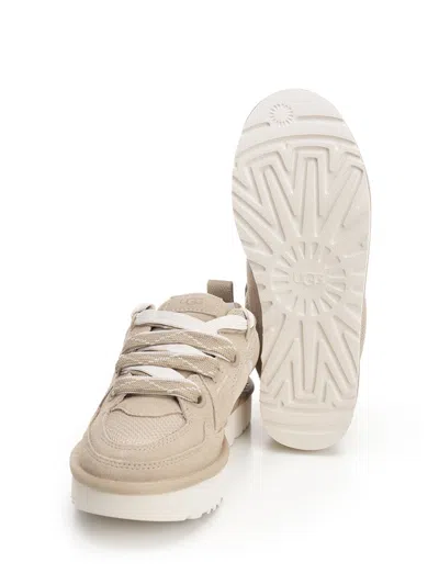 Ugg Lo Lowmel Suede Lace Up Trainers Mustard Seed