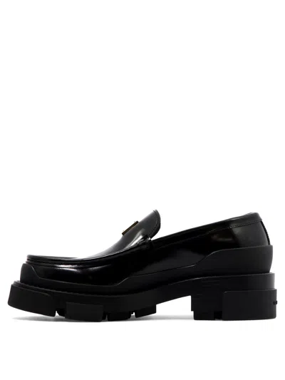 Givenchy Terra Brushed Leather Loafers In Black