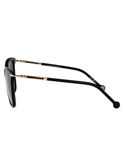 Carolina Herrera Black Acetate Sunglasses In Black