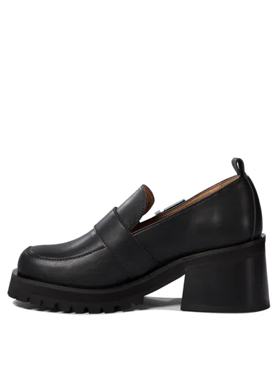 Ganni Loafers With Platform And Buckle Loafers & Slippers Black