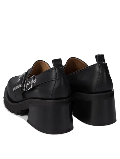 Ganni Loafers With Platform And Buckle Loafers & Slippers Black
