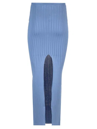 Marni Long Celestial Ribbed Skirt Skirts Blue In Blue