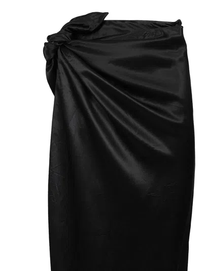 Balenciaga Long Satin Skirt Skirts Black