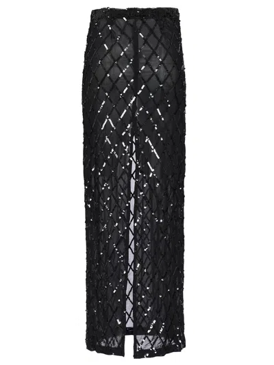 P.a.r.o.s.h Long Skirt With Sequins Skirts Black