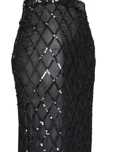 P.a.r.o.s.h Long Skirt With Sequins Skirts Black