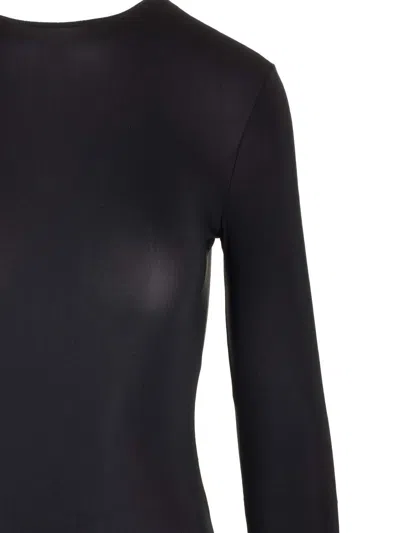 Maison Margiela Long Sleeved Bodysuit Tops Black In Black