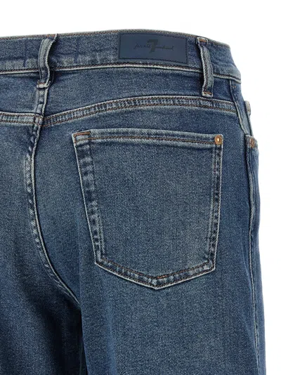 7 For All Mankind Womens Soho Dark Modern Dojo Flared-leg High-rise Denim-blend Jeans In Blue