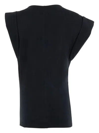 Isabel Marant Maisan Draped Cotton T-shirt In Black