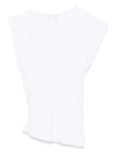 Isabel Marant Maisan Draped Cotton T-shirt In White