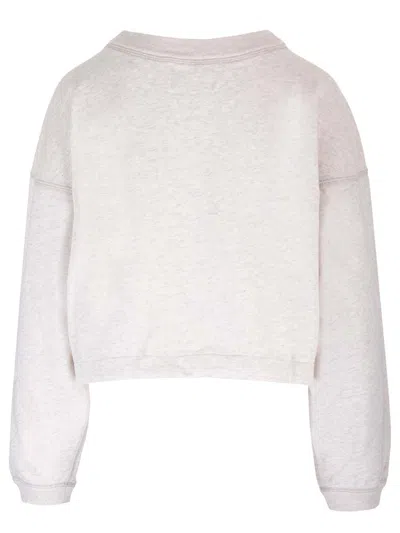 Isabel Marant Étoile Margo Cropped Drawstring Sweatshirt In White