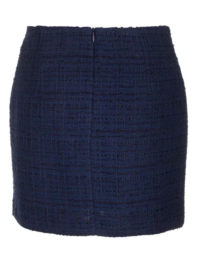 Tagliatore May Mini Skirt In Blue Tweed