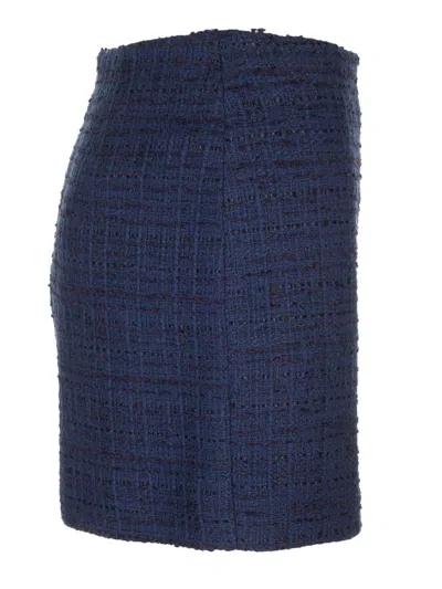 Tagliatore May Mini Skirt In Blue Tweed