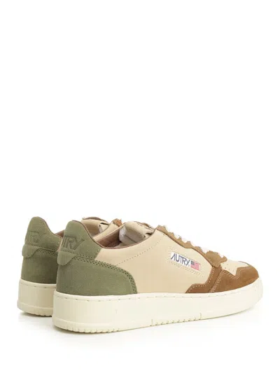 Autry Medalist Suede-panelled Lace-up Sneakers In Brown