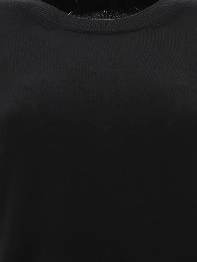 Jil Sander Medium-weight Crewneck Sweater Knitwear Black In Black