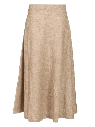 Brunello Cucinelli Hight Waist Flared Skirt Skirts Brown