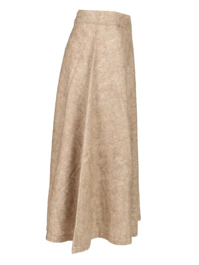 Brunello Cucinelli Hight Waist Flared Skirt Skirts Brown
