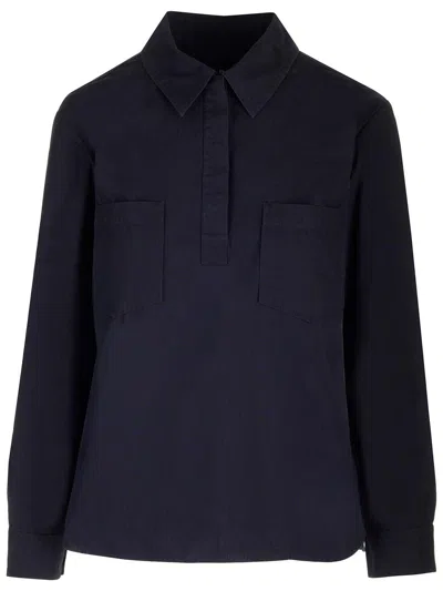 Apc Midnight Blue Cotton Shirt Shirts Blue