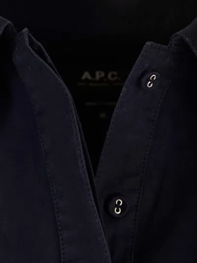 Apc Midnight Blue Cotton Shirt Shirts Blue