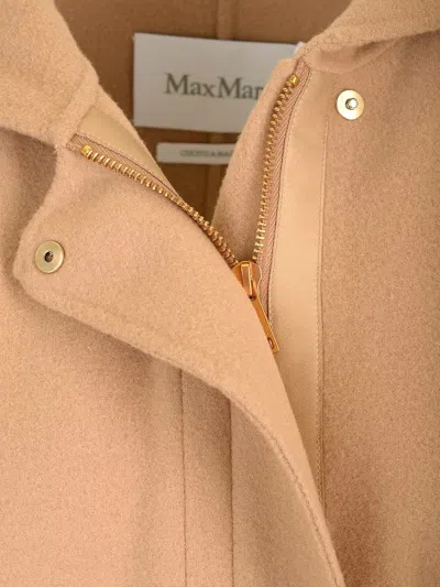 Max Mara Wool And Cashmere Blend Miele Coat In Brown